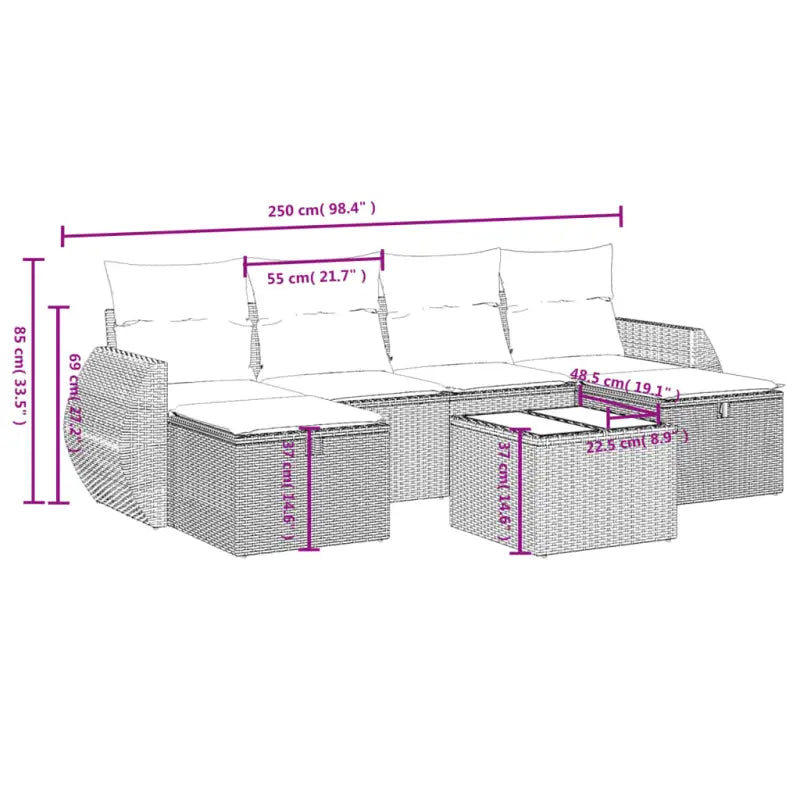 Beige Lounge Banken van Gepoedercoat Staal voor Buitenruimte - Tuinsets
