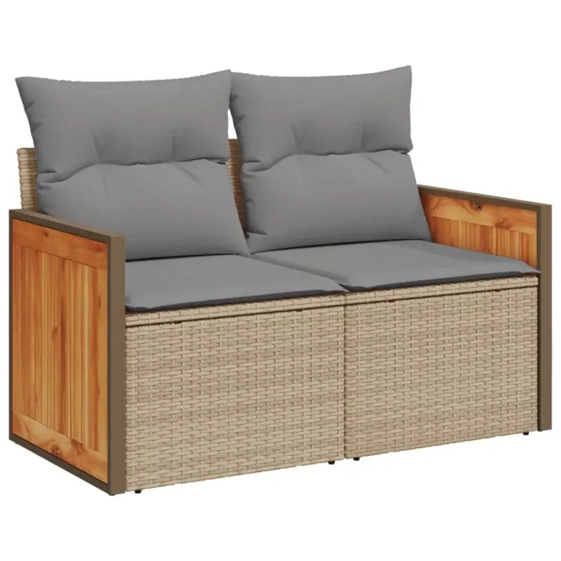 Beige loungeset met gepoedercoat staal en comfortabele afmetingen - Tuinsets