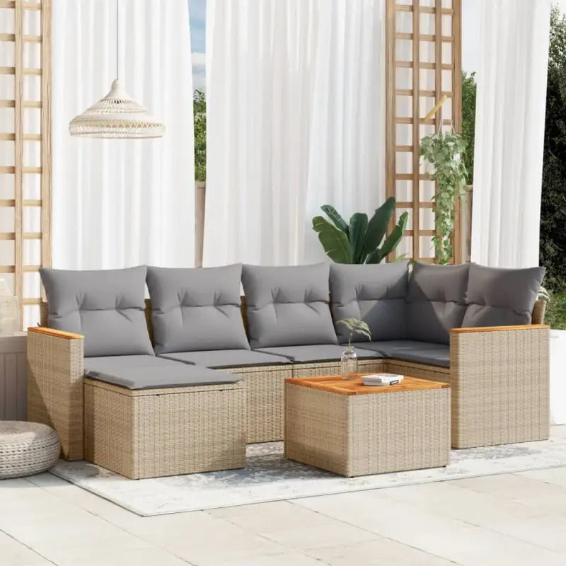 Beige loungeset met gepoedercoat staal voor buitenplezier - Tuinsets