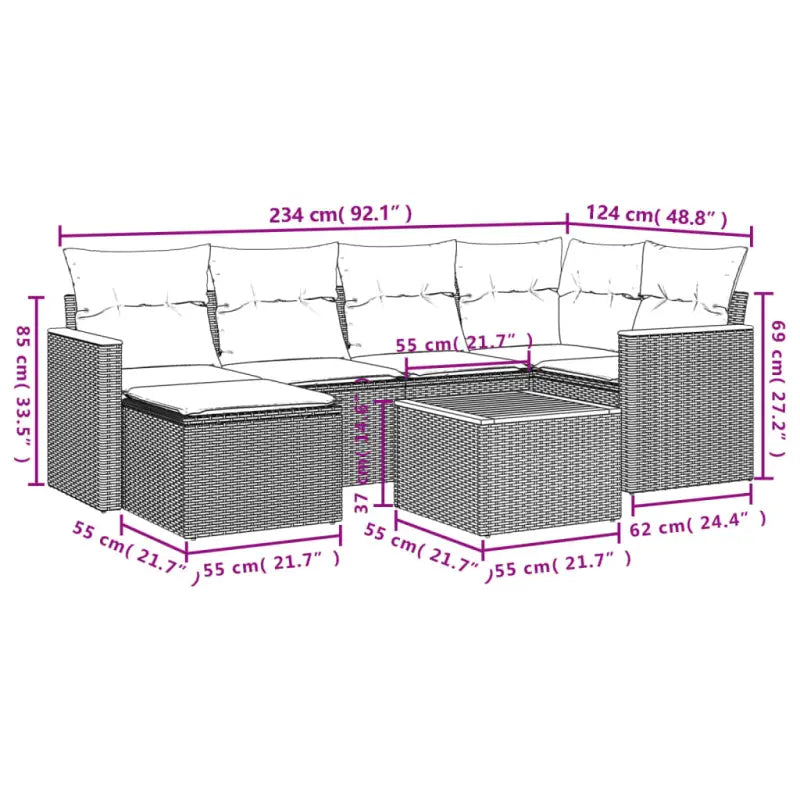 Beige loungeset met gepoedercoat staal voor buitenplezier - Tuinsets