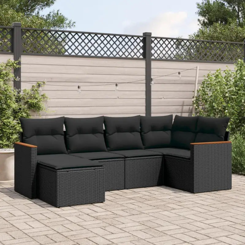 Beige loungeset met gepoedercoat staal voor buitenplezier - Zwart / Zonder tafel - Tuinsets