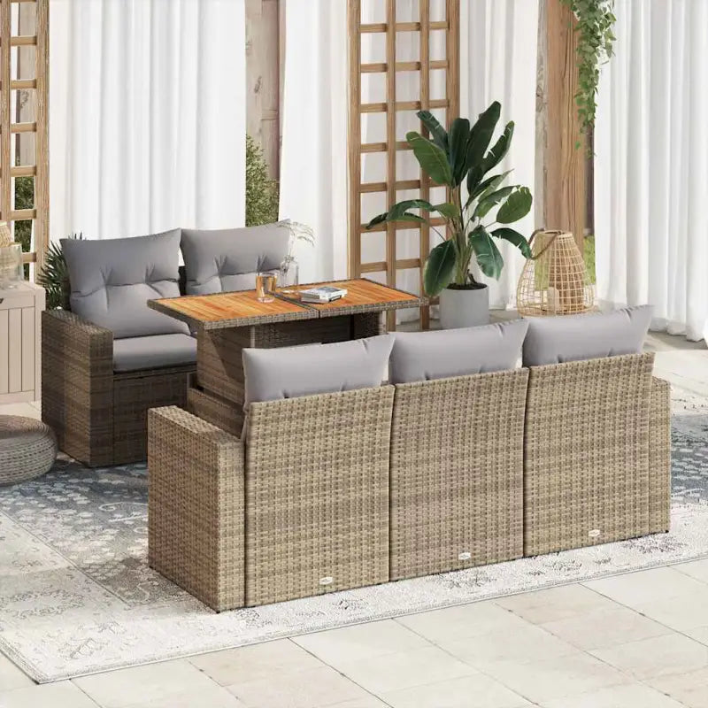 Beige Loungeset met waterdichte tas en gepoedercoat staal voor buiten - Tuinsets