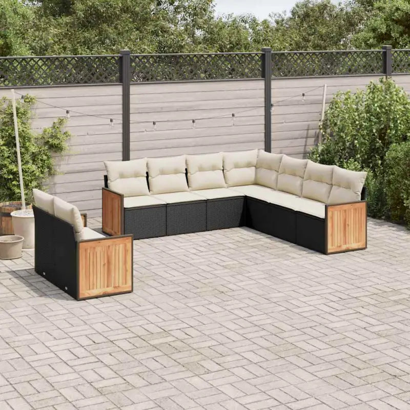 Beige loungeset met waterdichte tas en gepoedercoat staal voor buiten - Zwart en crème / Zonder tafel - Tuinsets