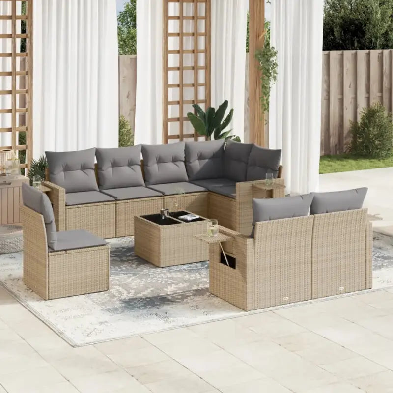 Beige Loungeset met Waterdichte Tas en Gepoedercoat Staal voor Buiten - Tuinsets