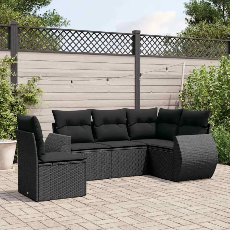 Beige loungeset met waterdichte tas en gepoedercoat staal voor buiten - Zwart / Zonder tafel - Tuinsets