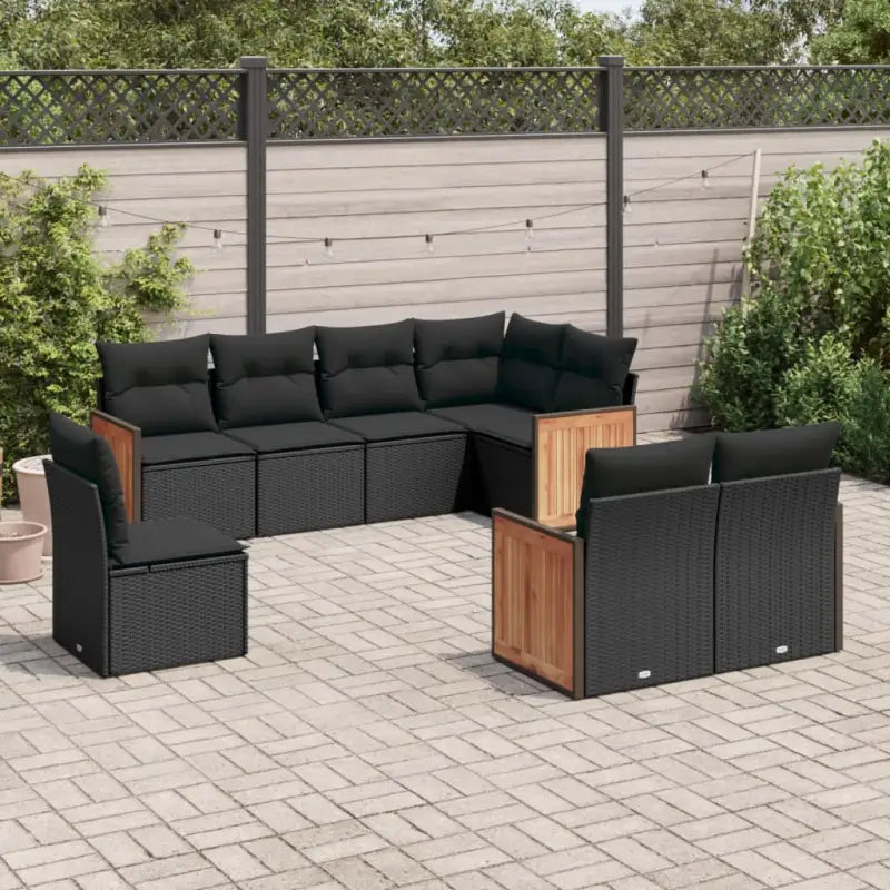 Beige loungeset met waterdichte tas en gepoedercoat staal voor buiten - Zwart / Zonder tafel - Tuinsets