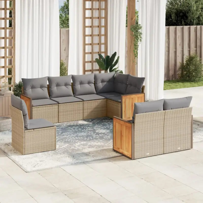 Beige loungeset met waterdichte tas en gepoedercoat staal voor buiten - Tuinsets