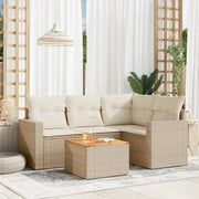 Beige loungeset van gepoedercoat staal met comfortabele afmetingen - Tuinsets