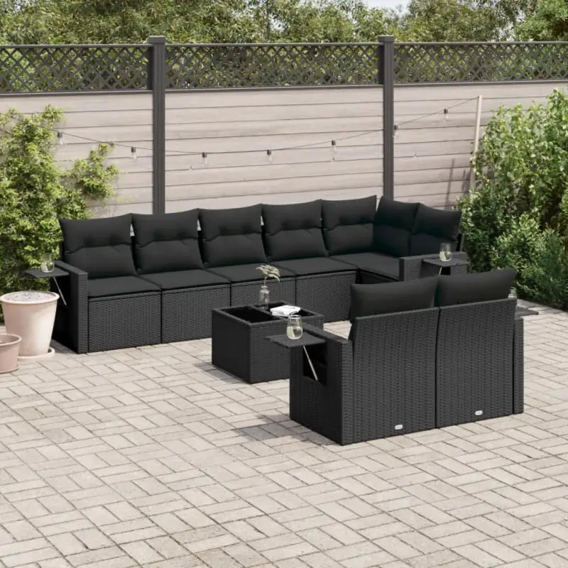 Beige loungeset van gepoedercoat staal met optimale afmetingen voor tuinhet terras - Zwart / Zonder tafel - Tuinsets