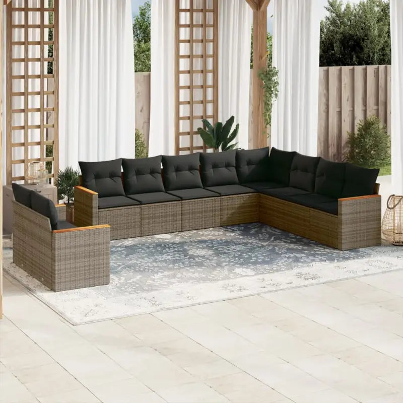 Beige materiaal loungeset met gepoedercoat staal en waterdichte tas - Grijs / Zonder tafel - Tuinsets