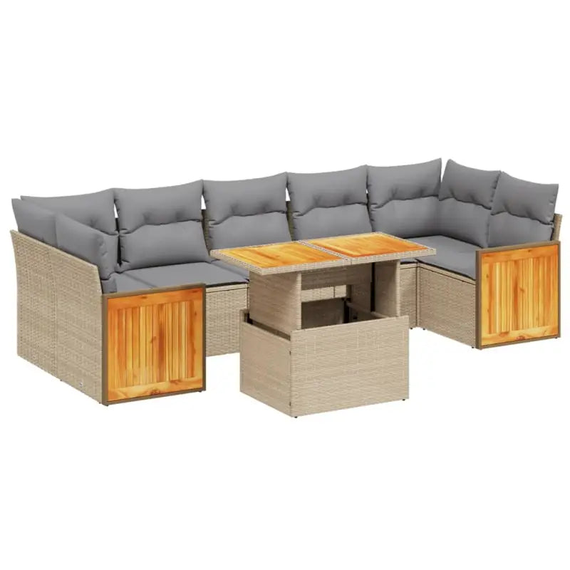 Beige material loungeset met gepoedercoat staal en comfortabele afmetingen - Tuinsets