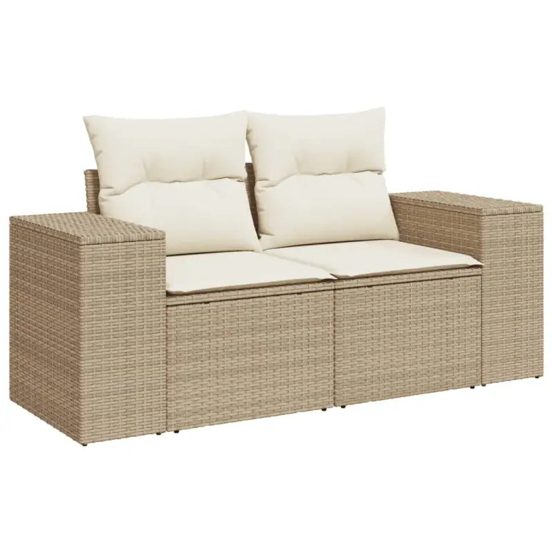 Beige materialen loungeset met gepoedercoat staal en afmetingen voor tuin - Tuinsets