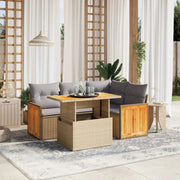 Beige materialen loungeset met gepoedercoat staal en comfortabele afmetingen - Tuinsets