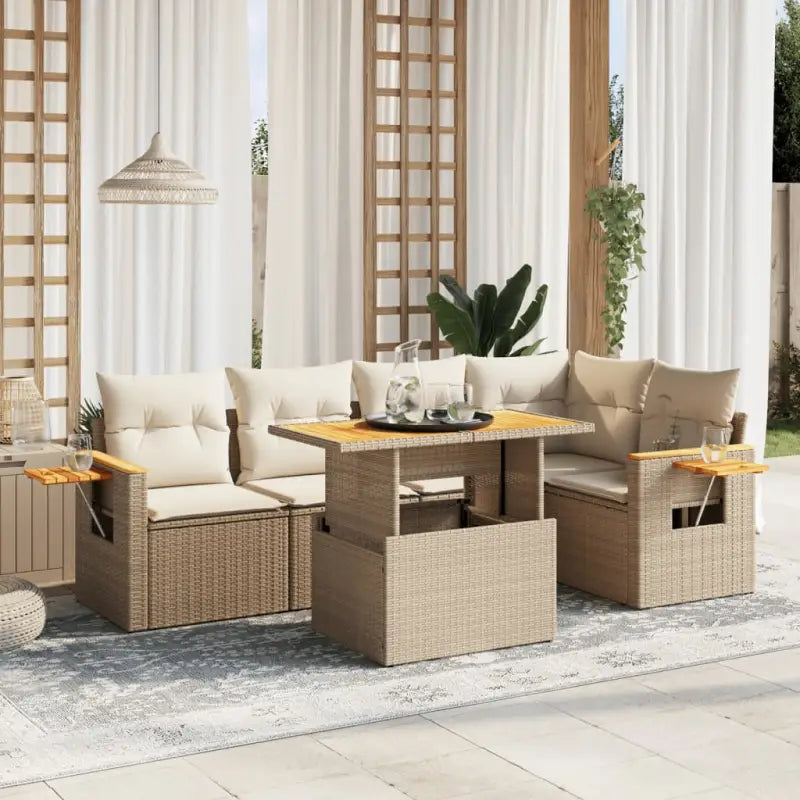 Beige tuin loungeset van gepoedercoat staal met comfortabele afmetingen - Tuinsets