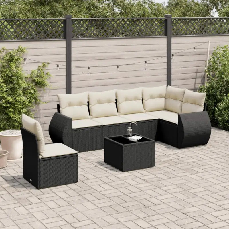 Beige tuinaanzet met waterdichte tas en gepoedercoat staal - Zwart en crème / Met tafel - Tuinsets