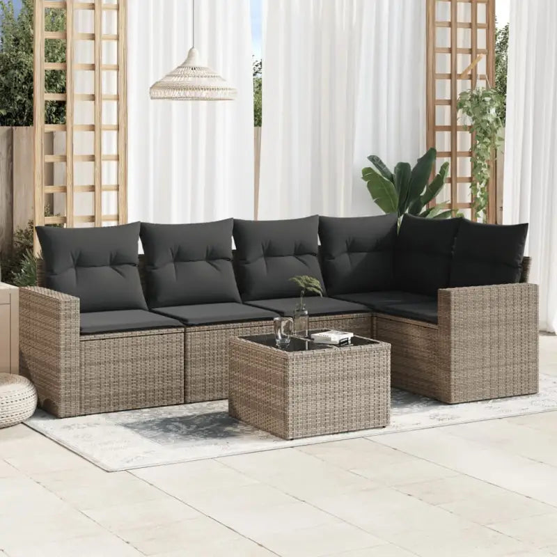 Beige tuinbank van gepoedercoat staal met comfortabele afmetingen - Zwart / Zonder tafel - Tuinsets