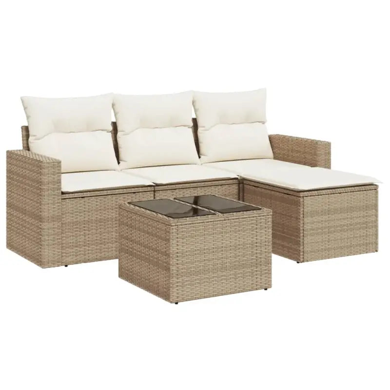 Beige tuinbank van gepoedercoat staal voor terras en achtertuin - Tuinsets
