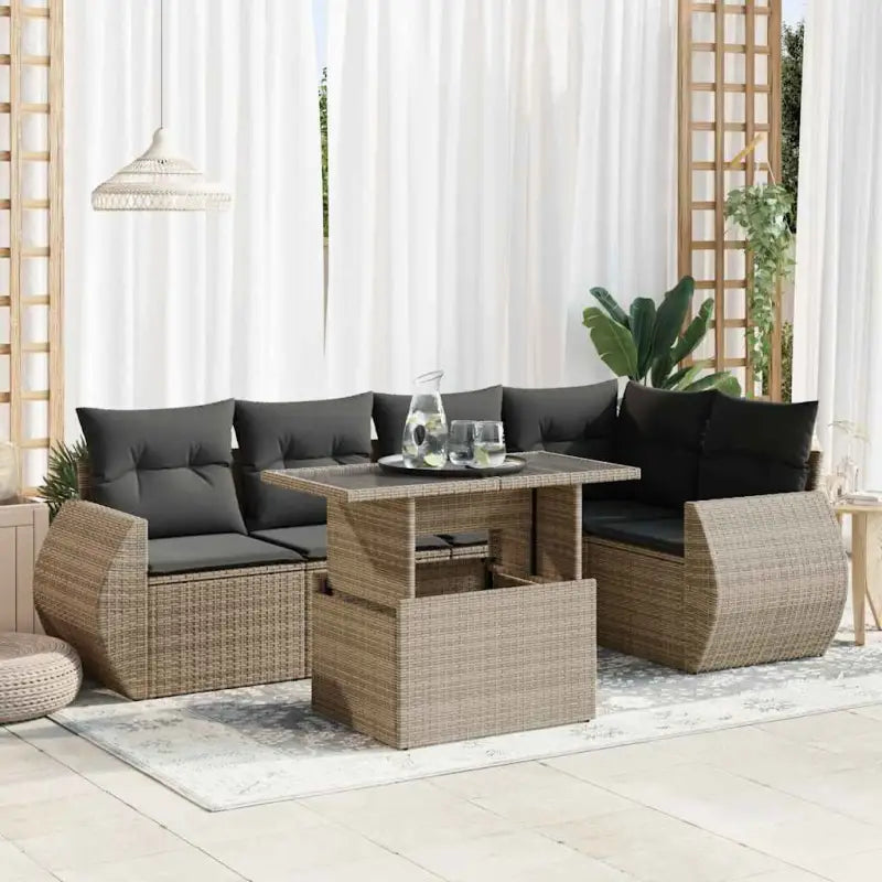 Beige tuininformatie met gepoedercoat staal en juiste afmetingen - Grijs / met opbergruimte - Tuinsets