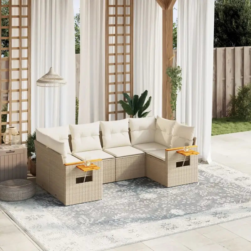 Beige tuinset met gepoedercoat staal en comfortabele afmetingen zitting - beige en crèmekleurig - Tuinsets