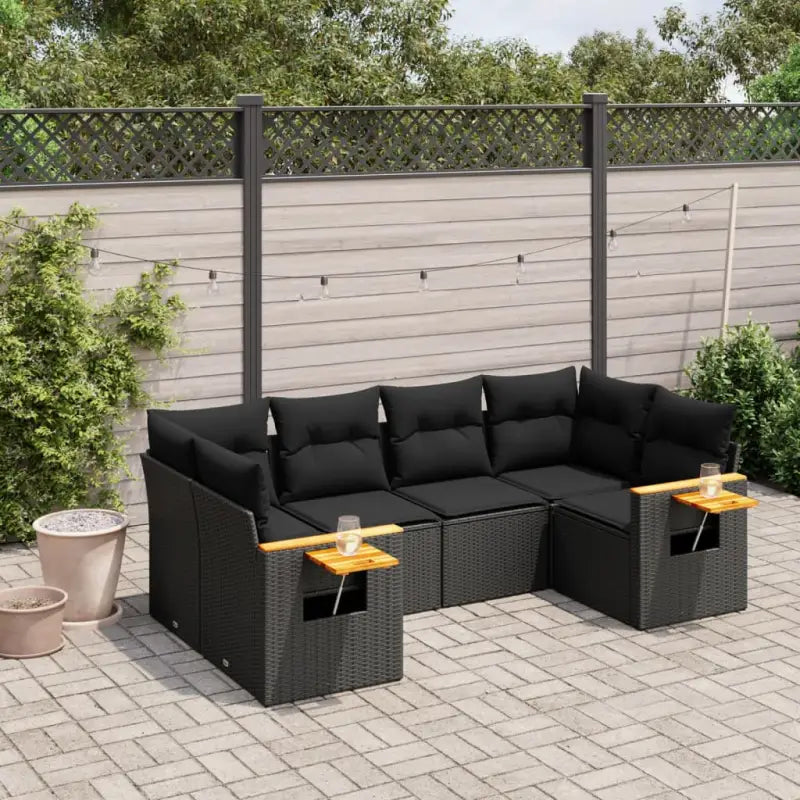 Beige tuinset met gepoedercoat staal en comfortabele afmetingen zitting - Zwart - Tuinsets
