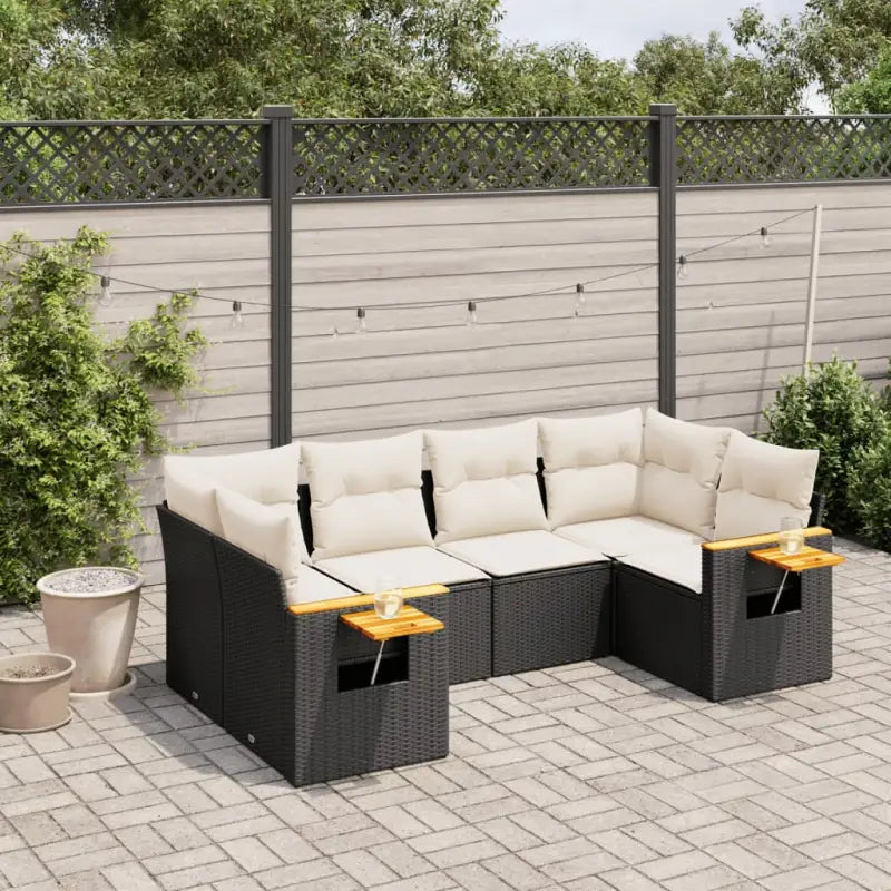 Beige tuinset met gepoedercoat staal en comfortabele afmetingen zitting - Zwart en crème - Tuinsets