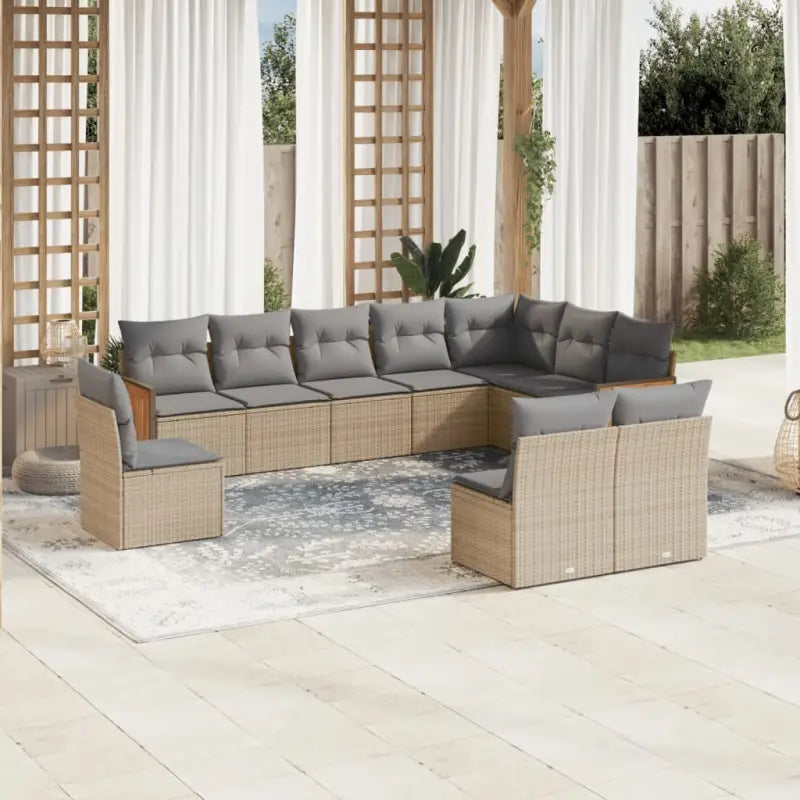 Beige tuinset met gepoedercoat staal en comfortabele afmetingen zitting - Tuinsets