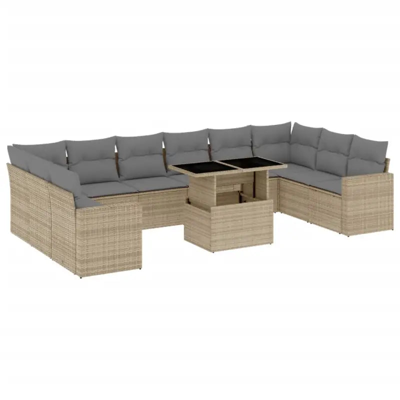 Beige tuinset met gepoedercoat staal en comfortabele afmetingen - Tuinsets