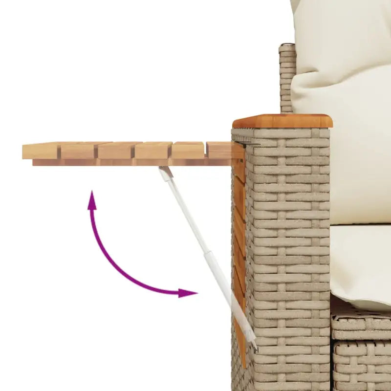 Beige tuinset met gepoedercoat staal en comfortabele afmetingen zitting - Tuinsets
