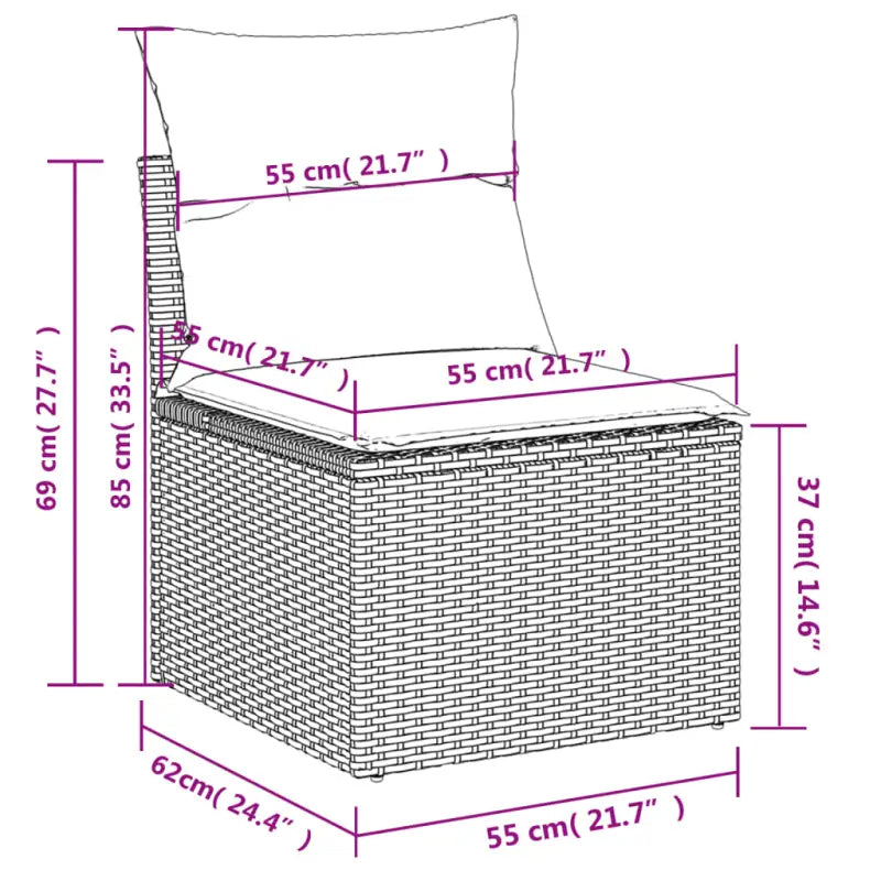 Beige tuinset met gepoedercoat staal en comfortabele afmetingen zitting - Tuinsets