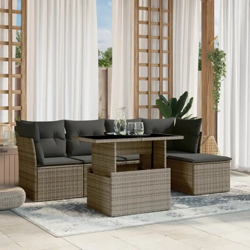 Beige tuinset met gepoedercoat staal en ruime afmetingen - Grijs / zonder opbergruimte - Tuinsets