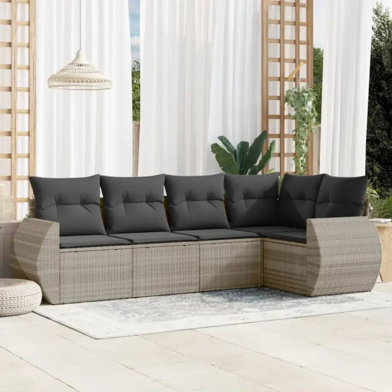 Beige tuinset met gepoedercoat staal en waterdichte tas voor buitengebruik - Lichtgrijs / Zonder tafel - Tuinsets