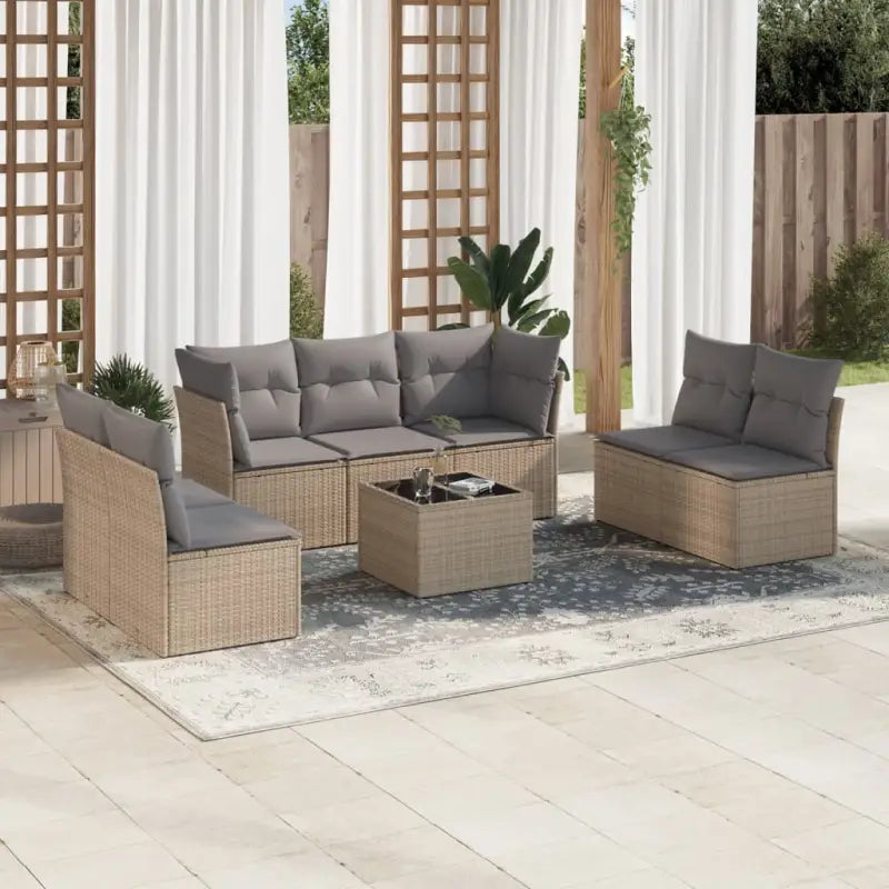 Beige Tuinset met Waterdichte Tas en Gepoedercoat Staal voor Buitenplezier - Beige en grijs / Met tafel - Tuinsets