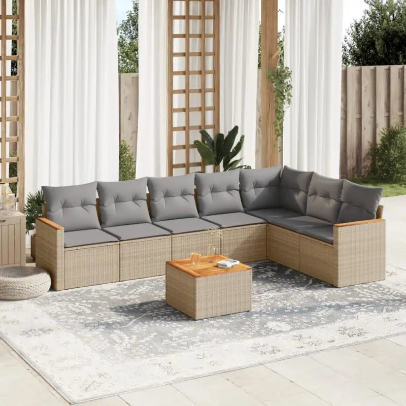 Beige tuinset met waterdichte tas en gepoedercoat stalen kader - Beige en grijs / Met tafel - Tuinsets