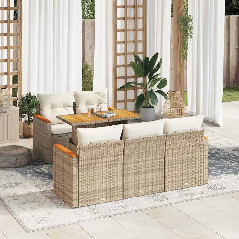 Beige tuinset met waterdichte tas en opbergfunctie voor buitenplezier - Tuinsets