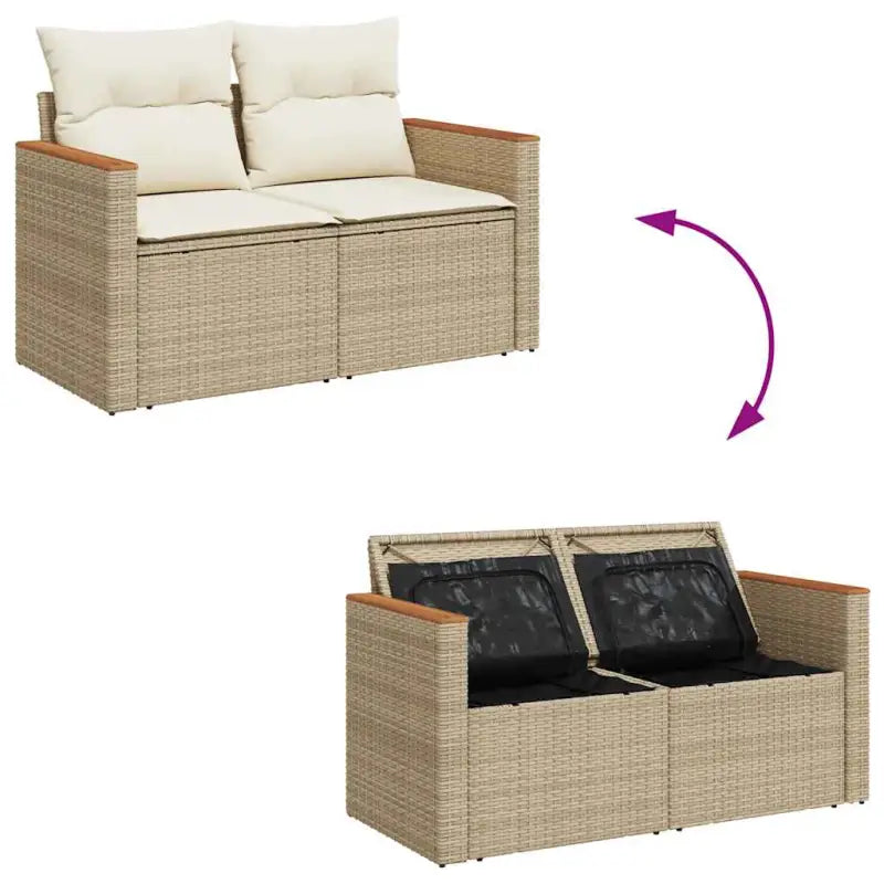 Beige tuinset met waterdichte tas en opbergfunctie voor buitenplezier - Tuinsets