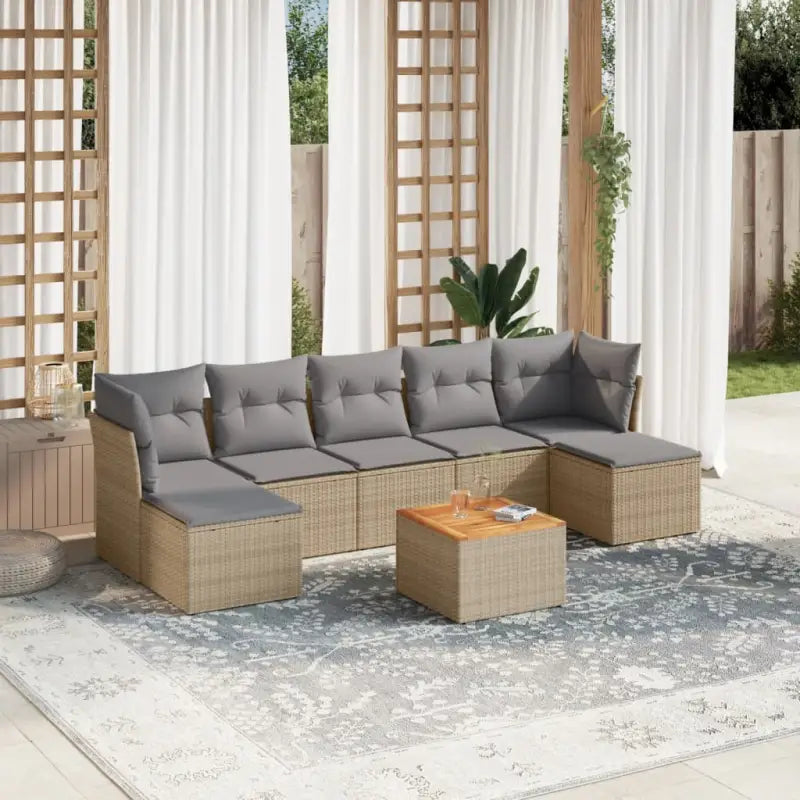 Beige tuinset van gepoedercoat staal met ruime afmetingen - Tuinsets