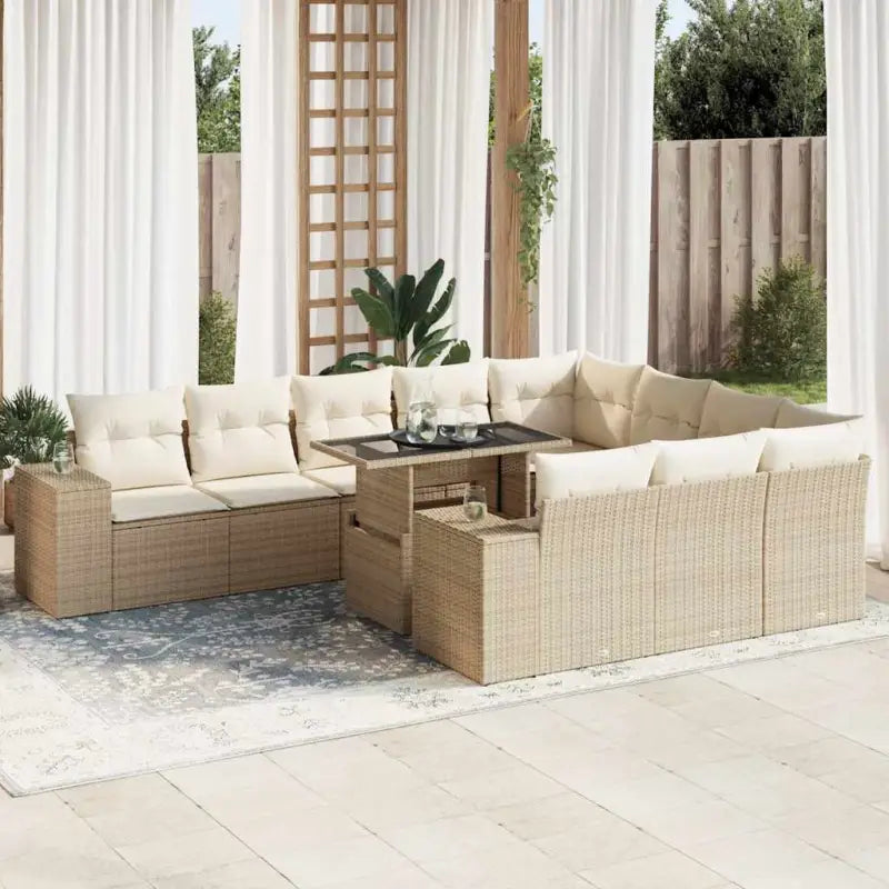 Beige tuinset van gepoedercoat staal met waterdichte tas voor buiten - beige en crèmekleurig - Tuinsets