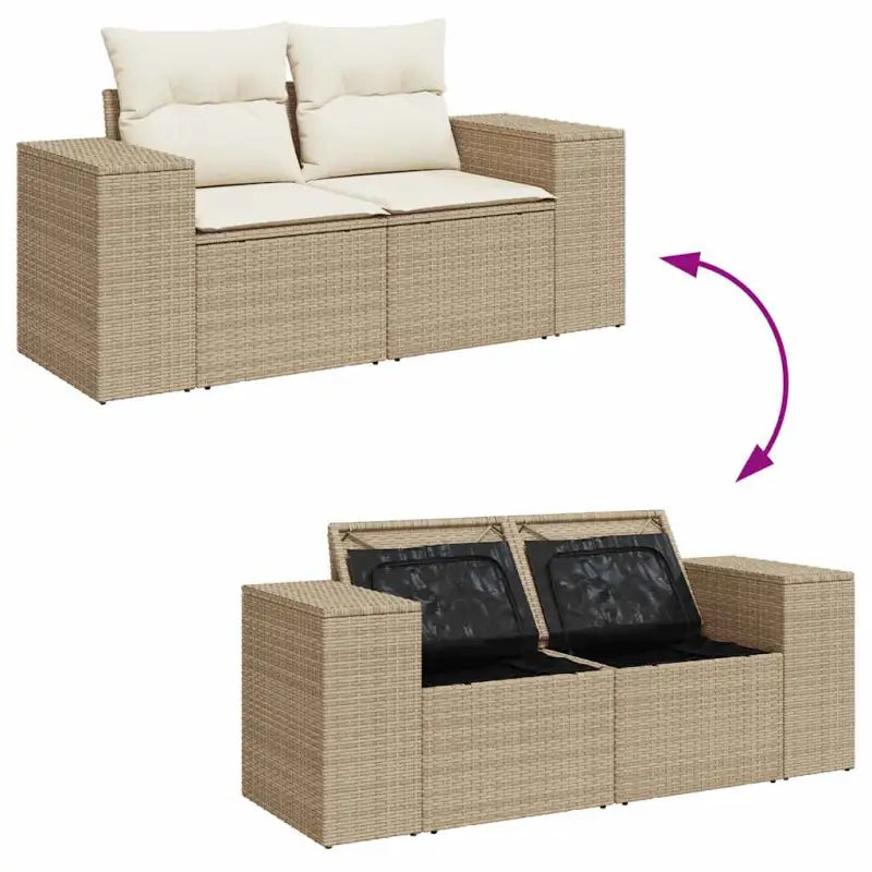 Beige tuinset van gepoedercoat staal met waterdichte tas voor buiten - Tuinsets