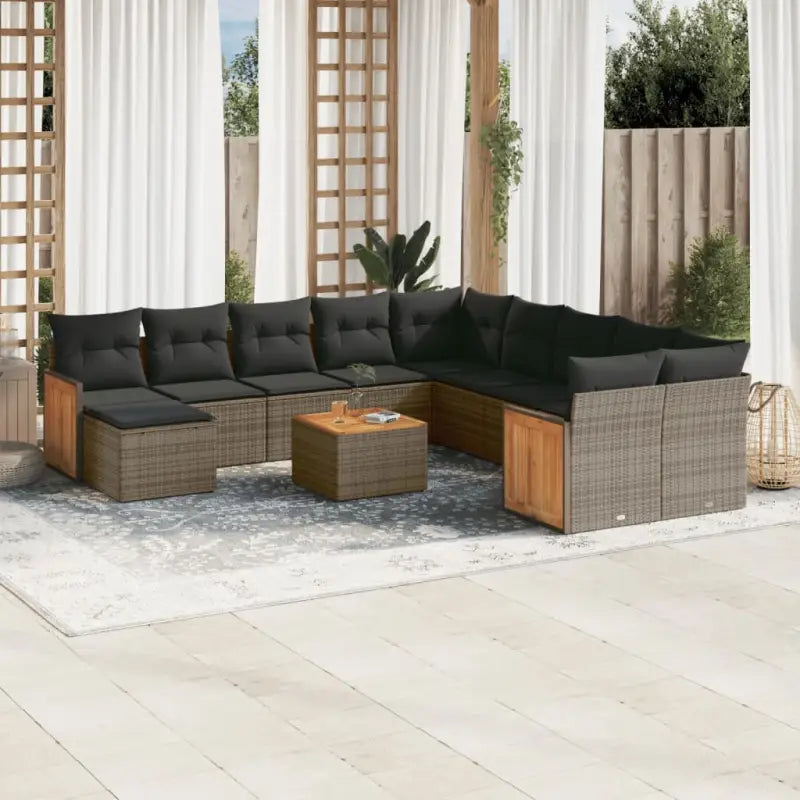 Beige tuinsets van gepoedercoat staal met perfecte afmetingen - grijs en donkergrijs / Met tafel - Tuinsets