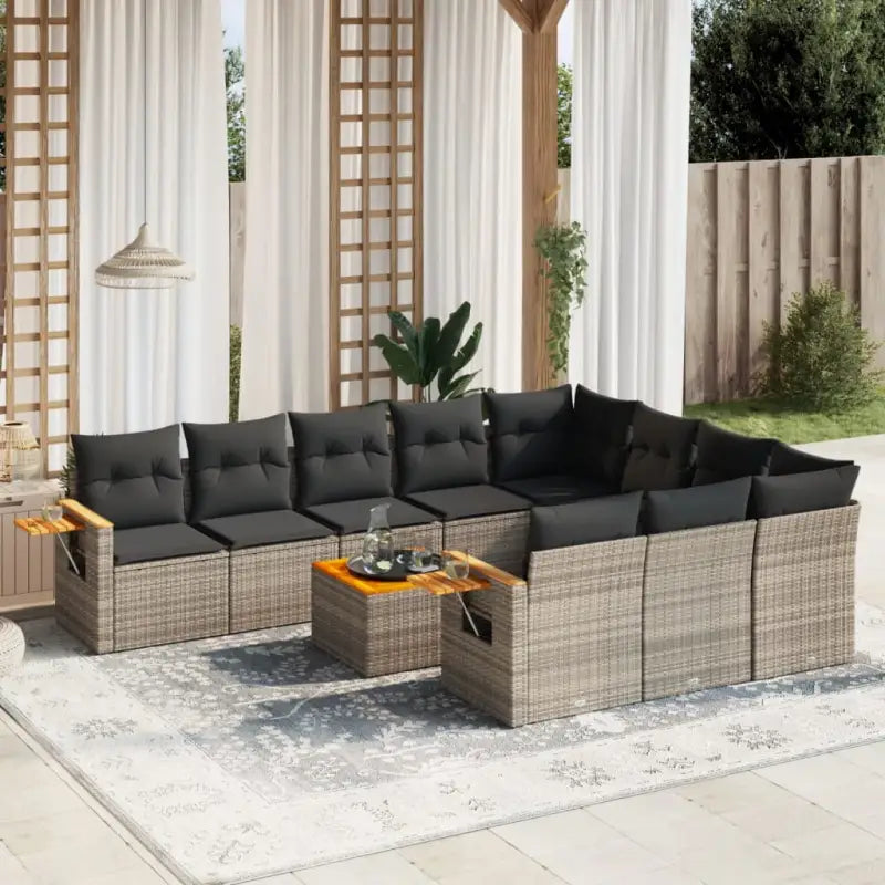 Beige tuinstoelset met gepoedercoat staal en waterdichte tas - Grijs / Met tafel - Tuinsets