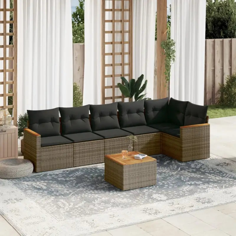 Beige tuinstoelset van gepoedercoat staal met comfortabele afmetingen - Grijs / Met tafel - Tuinsets