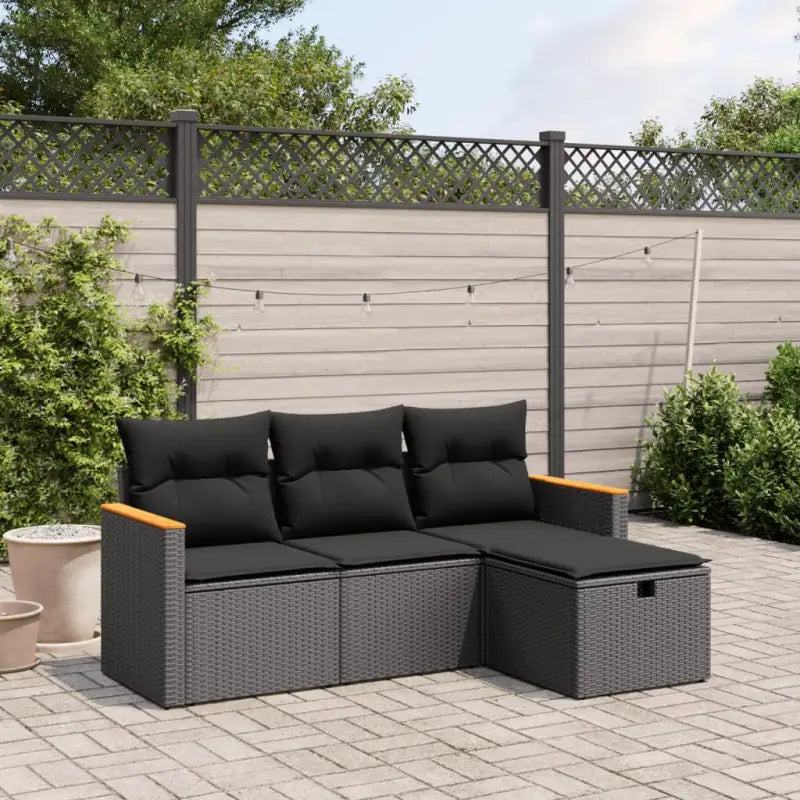 Beige tuinstoelset van gepoedercoat staal met ideale afmetingen - Zwart / zonder opbergruimte - Tuinsets