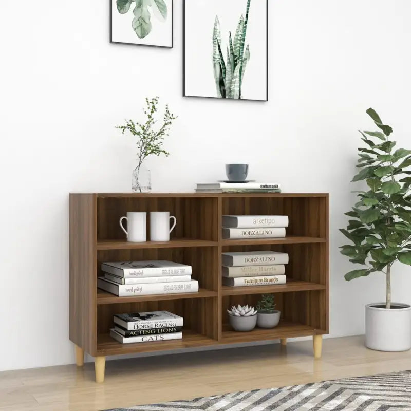 Bewaarkast van bewerkt hout met Scandinavische charme - bruin eikenkleur / 1 - Opbergkasten & lockerkasten