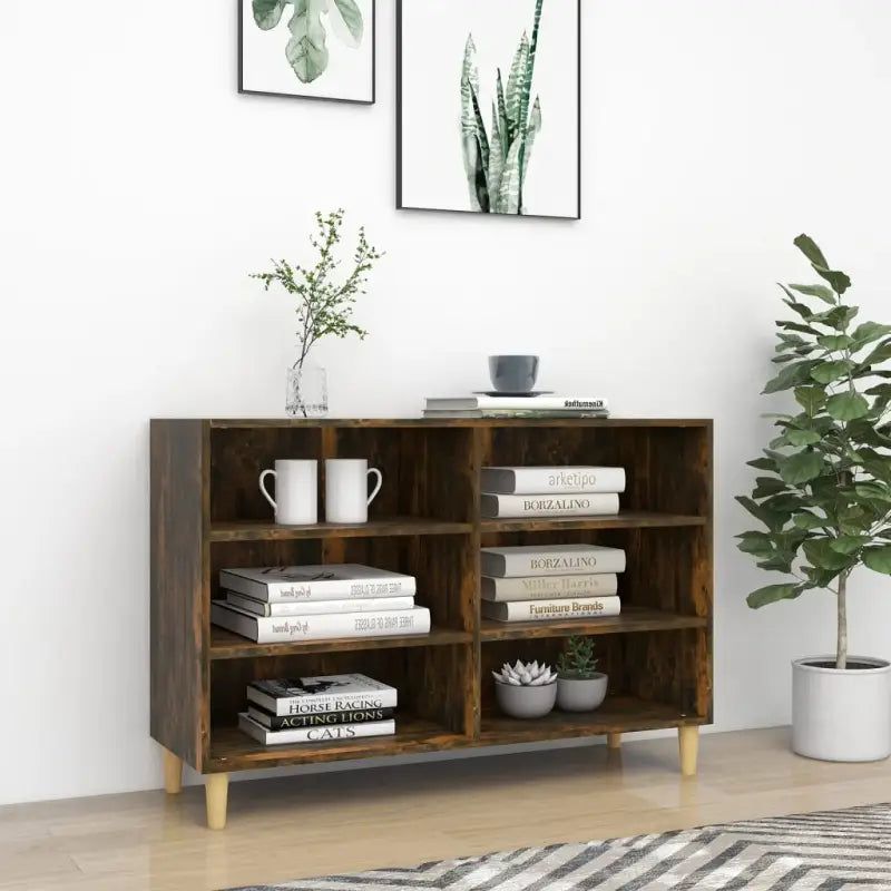 Bewaarkast van bewerkt hout met Scandinavische charme - Gerookt eiken / 1 - Opbergkasten & lockerkasten