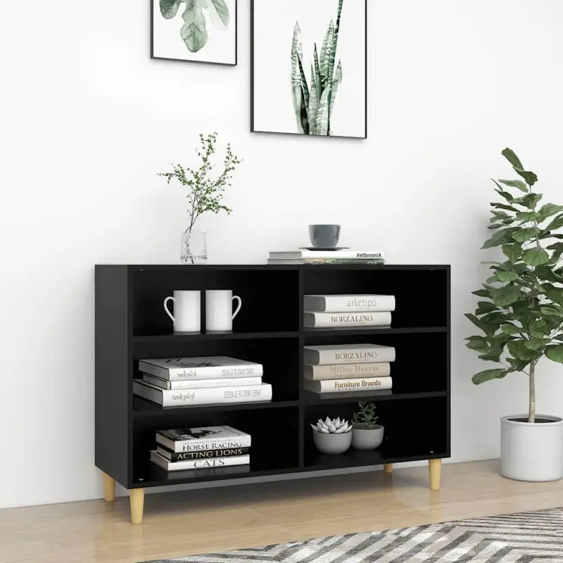 Bewaarkast van bewerkt hout met Scandinavische charme - Zwart / 1 - Opbergkasten & lockerkasten
