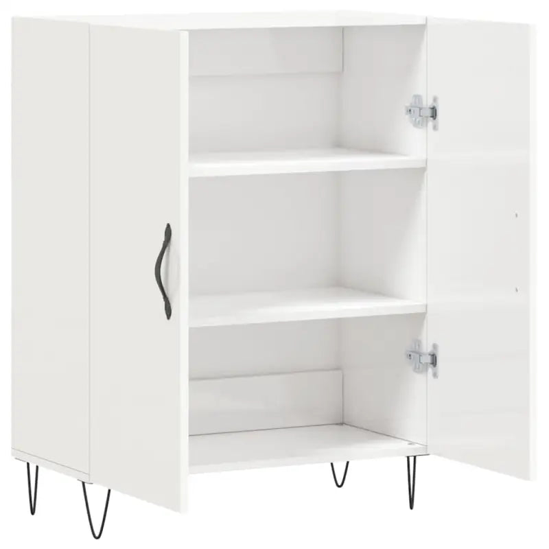 Bewerk hout dressoir in hoogglans wit met tijdloze uitstraling - Dressoirs & buffetkasten