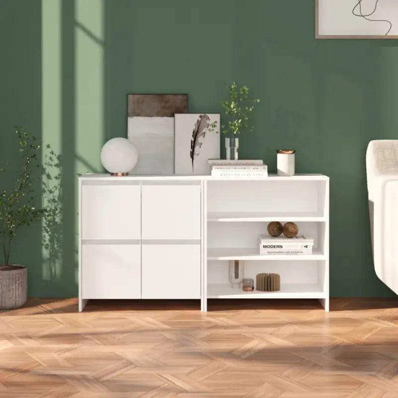 Bewerk hout dressoirs en buffetkasten met ruime afmetingen - Wit / 2 - Dressoirs & buffetkasten