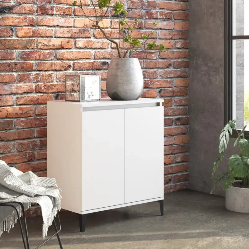 Bewerkt hout grijs Sonoma dressoir met minimalistische charme - Wit / 1 - Dressoirs & buffetkasten