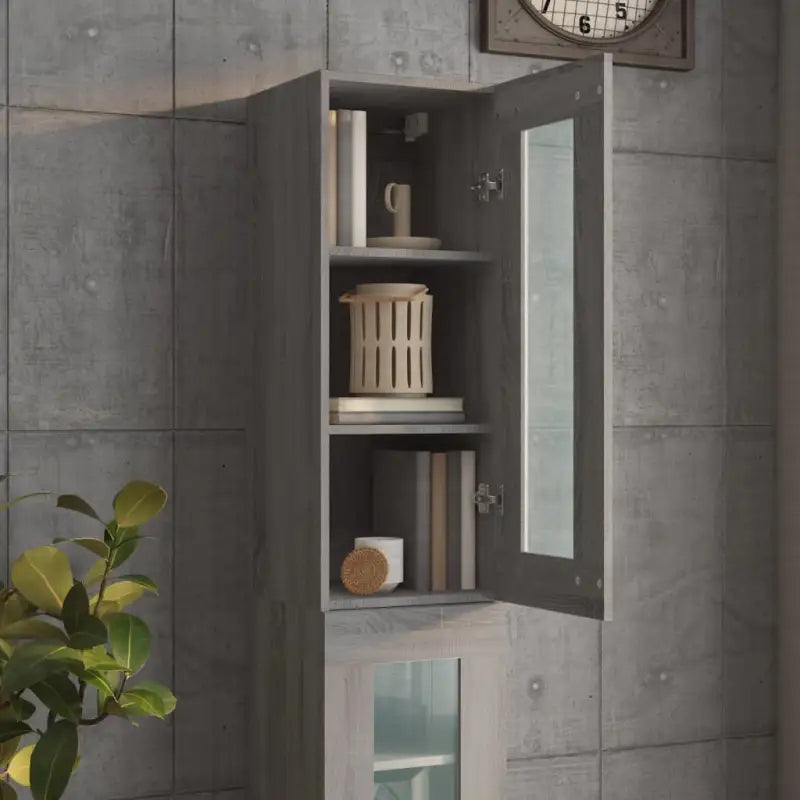 Bewerkt hout Grijs Sonoma dressoir voor muurruimte en decoratie - Dressoirs & buffetkasten
