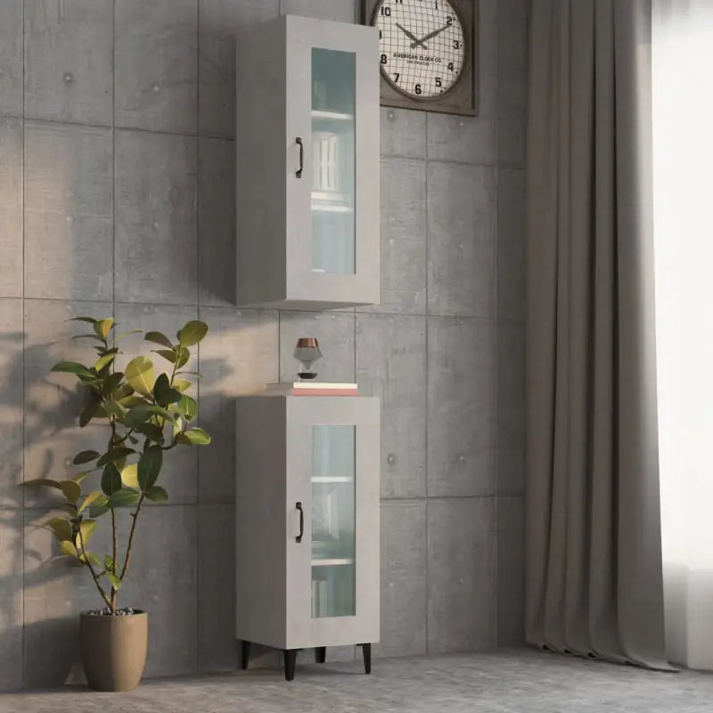 Bewerkt hout Grijs Sonoma dressoir voor muurruimte en decoratie - Betongrijs / 1 - Dressoirs & buffetkasten